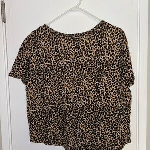 Old Navy Leopard Print Blouse - Black and Tan